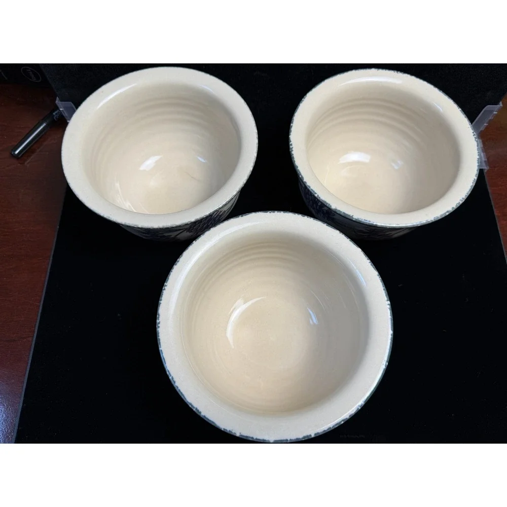 Home & Garden Party Ltd Pinecone Stoneware Bowls Set of 3 Made in USA 2004‎